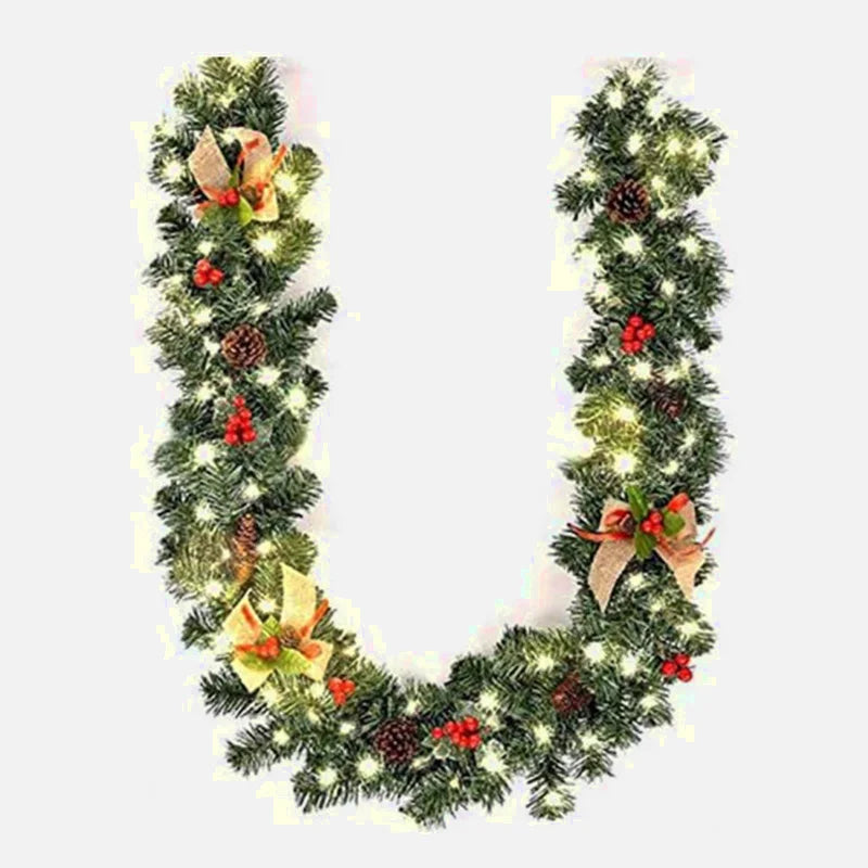 Guirlande De Noël Décorative En PVC - 3 Mètres De Long - Décoration Cheminée, Sapin, Escalier - Matériau Ignifuge