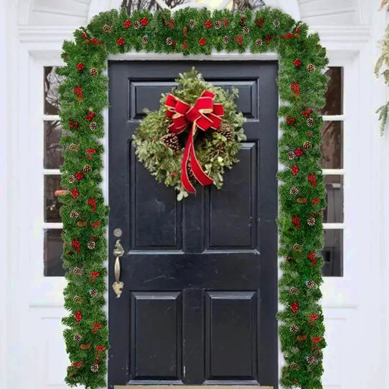 Guirlande De Noël 10 Mètres – Décoration Murale, Porte Ou Cheminée – Vert Festif